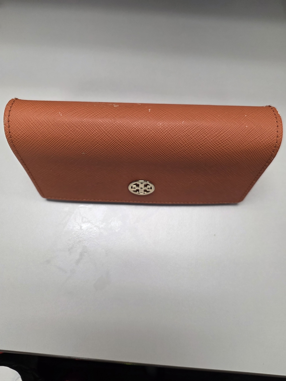 Tory Burch Orange with Gold Logo Accent Sunglasses Case